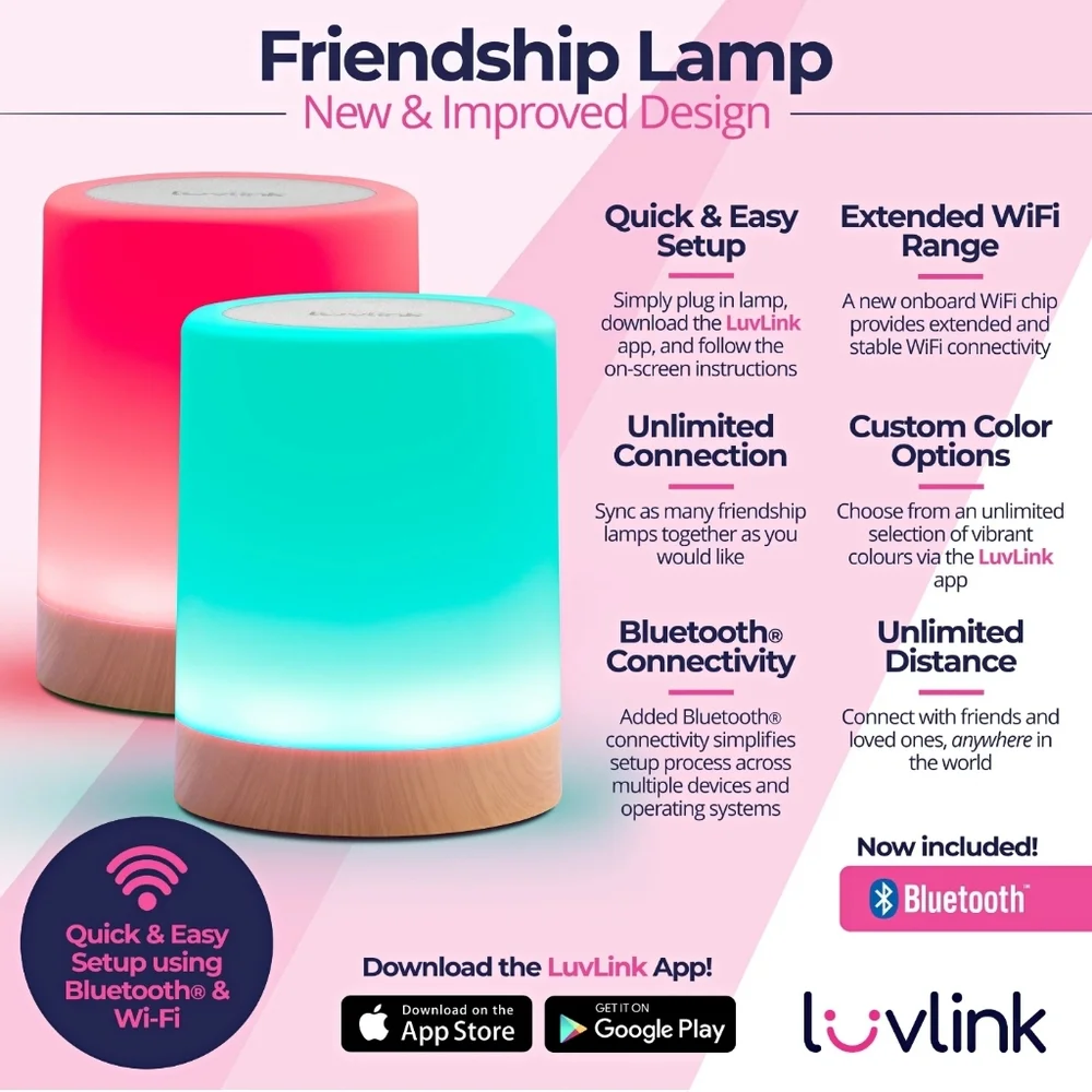 LuvLink NEW 4 PACK Lights Friendship Lamp Stay connected With loved one anywhere